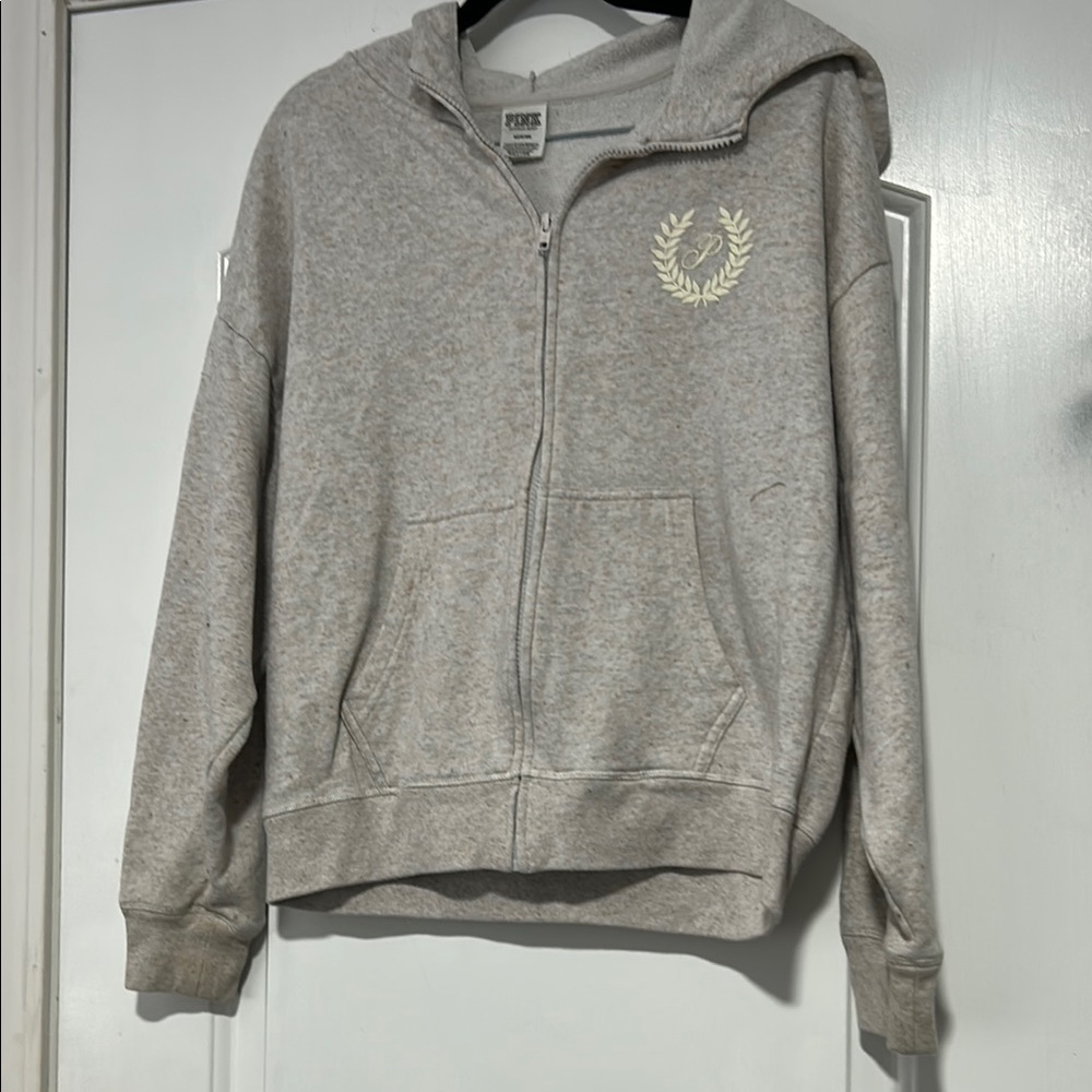 Victoria secret pink hoodie women’s size medium oatmeal color